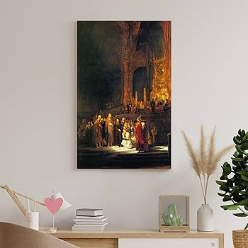 Amazon.co.jp: 画家レンブラント名画姦淫の女ポスター プリント